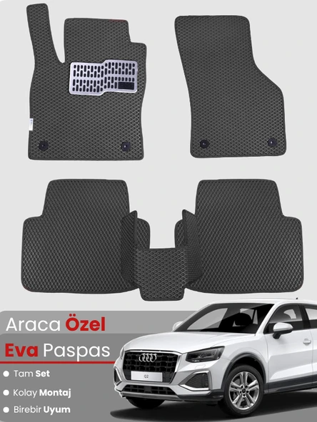 AUDİ Q2 (2020-2024) Uyumlu EVA Paspas Tam Set–Araca Özel,Su Geçirmez,Hızlı ve Kolay Montaj ürün görseli 1