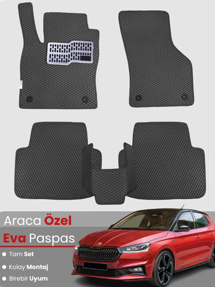 SKODA FABİA 4 (2021-2025) Uyumlu EVA Paspas Tam Set–Oto Paspas,Araca Özel,Kolay Montaj ürün görseli 1