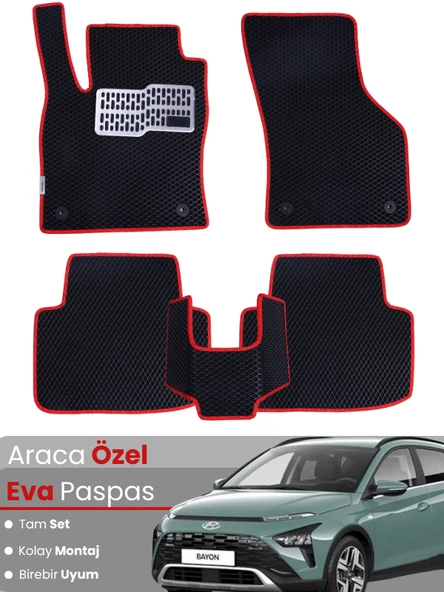 Hyundai Bayon (2021-2025) Uyumlu EVA Paspas Tam Set – Araca Özel Tasarım, Su Geçirmez,Kolay Montaj ürün görseli 1