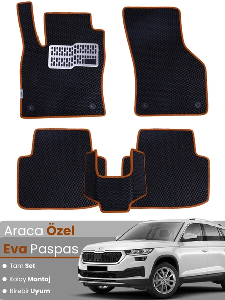 SKODA KODİAQ (2017-2023) Uyumlu EVA Paspas Tam Set–Oto Paspas,Araca Özel,Kolay Montaj ürün görseli 1