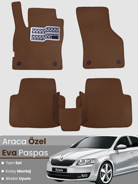 SKODA OCTAVİA A5 (2004-2012) Uyumlu EVA Paspas Tam Set–Oto Paspas,Araca Özel,Kolay Montaj ürün görseli 1