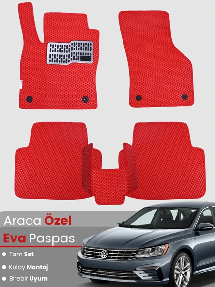 Volkswagen Passat B7 (2011-2014) Uyumlu EVA Paspas Tam Set–Araca Özel,Su Geçirmez,Hızlı Montaj ürün görseli 1
