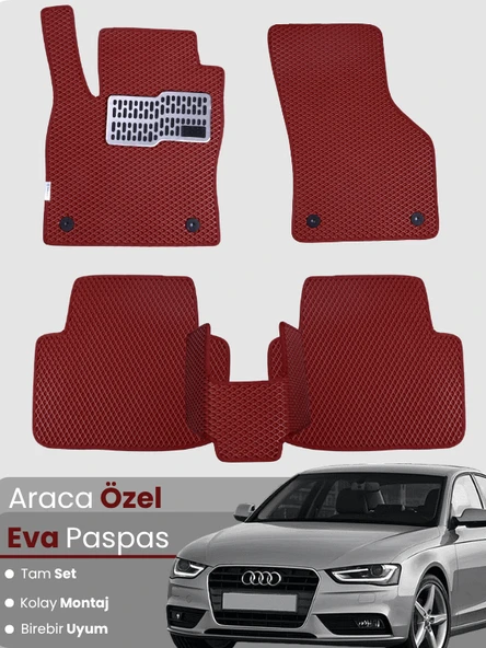 AUDİ A4 SEDAN (2008-2015) Uyumlu EVA Paspas Tam Set–Araca Özel,Su Geçirmez,Kolay Montaj ürün görseli 1
