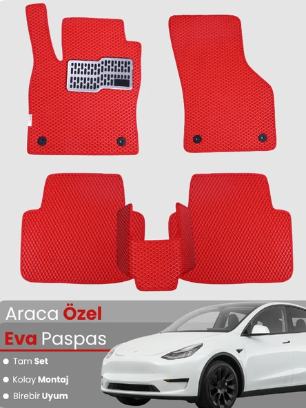 Tesla Model Y (2019-2024) Uyumlu EVA Paspas Tam Set – Birebir Uyum,Araca Özel Tasarım,Su Geçirmez ürün görseli 1
