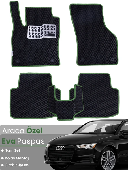 AUDİ A3 SEDAN (2013-2020) Uyumlu EVA Paspas Tam Set–Araca Özel,Su Geçirmez,Kolay Montaj ürün görseli 1