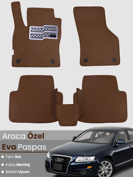 AUDİ A6 (2004-2011) Uyumlu EVA Paspas Tam Set–Araca Özel,Su Geçirmez,Hızlı ve Kolay Montaj ürün görseli 1