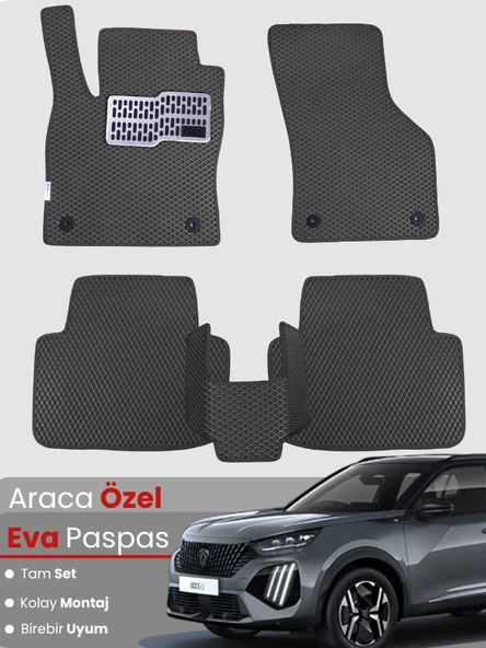 Peugeot 2008 Elektrikli (2023-2025) Uyumlu EVA Paspas Tam Set–Birebir Uyum,Su Geçirmez,Hızlı Montaj ürün görseli 1