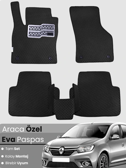 Renault Symbol 3 (2013-2020) Uyumlu EVA Paspas Tam Set–Araca Özel,Su Geçirmez,Hızlı ve Kolay Montaj ürün görseli 1
