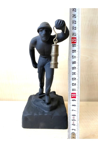SANAT TACİRİ 24 Cm Büyük Boy Döküm Aliminyum Madenci Biblosu Metal Biblo ürün görseli 1