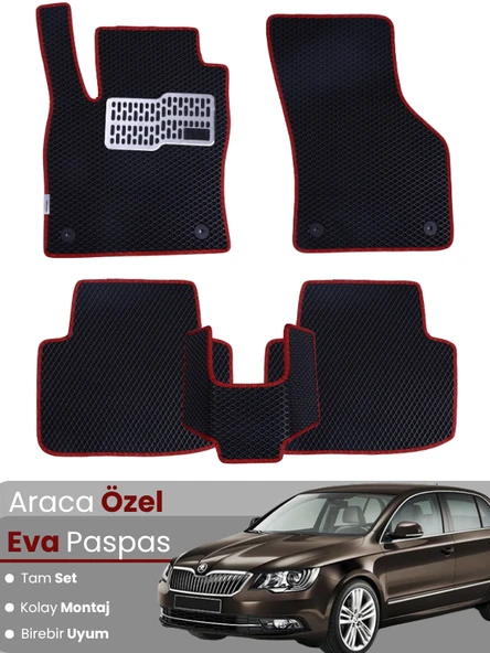 SKODA SUPERB (2008-2015) Uyumlu EVA Paspas Tam Set–Oto Paspas,Araca Özel,Kolay Montaj ürün görseli 1