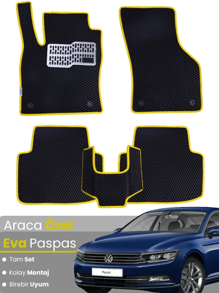 Volkswagen Passat B8 (2015-2019) Uyumlu EVA Paspas Tam Set–Araca Özel,Su Geçirmez,Hızlı Montaj ürün görseli 1