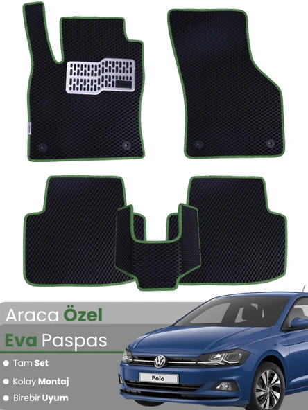 Volkswagen Polo (2017-2025) Uyumlu EVA Paspas Tam Set–Araca Özel,Su Geçirmez,Hızlı ve Kolay Montaj ürün görseli 1