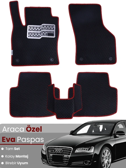 AUDİ A8 (2009-2017) Uyumlu EVA Paspas Tam Set–Araca Özel,Su Geçirmez,Hızlı ve Kolay Montaj ürün görseli 1