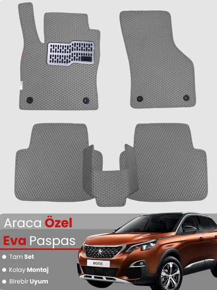 Peugeot 3008 (2017-2020) Uyumlu EVA Paspas Tam Set – Birebir Uyum,Araca Özel Tasarım,Su Geçirmez ürün görseli 1