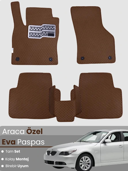 BMW 5 SERİSİ E60 SEDAN (2003-2010) Uyumlu EVA Paspas Tam Set–Araca Özel,Su Geçirmez ürün görseli 1