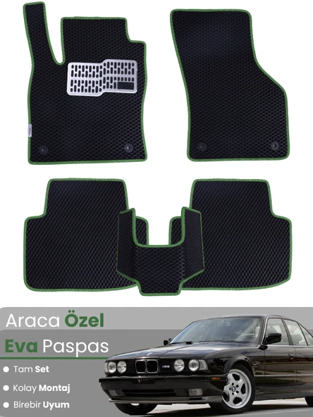 BMW 5 SERİSİ E34 SEDAN (1988-1996) Uyumlu EVA Paspas Tam Set–Araca Özel,Su Geçirmez ürün görseli 1