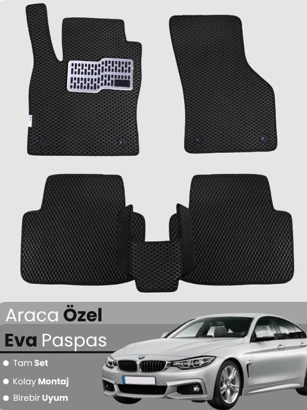 BMW 4 SERİSİ F36 XDRİVE (2014-2020) Uyumlu EVA Paspas Tam Set–Araca Özel,Su Geçirmez ürün görseli 1