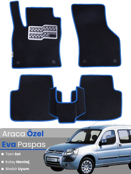 CİTROEN BERLİNGO (2008-2018) Uyumlu EVA Paspas Tam Set–Araca Özel,Su Geçirmez,Kolay Montaj ürün görseli 1