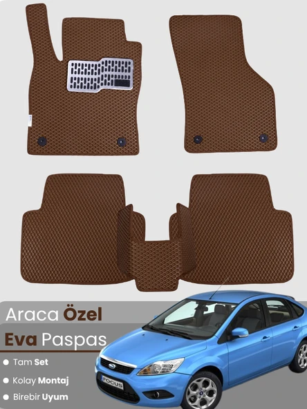 FORD FOCUS 2 HATCHBACK (2005-2011) Uyumlu EVA Paspas Tam Set–Araca Özel,Su Geçirmez ürün görseli 1