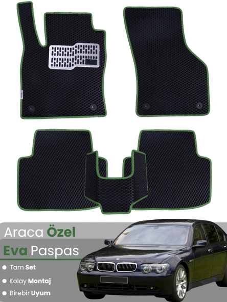 BMW 7 SERİSİ E66 LONG (2003-2009) Uyumlu EVA Paspas Tam Set–Araca Özel,Su Geçirmez ürün görseli 1