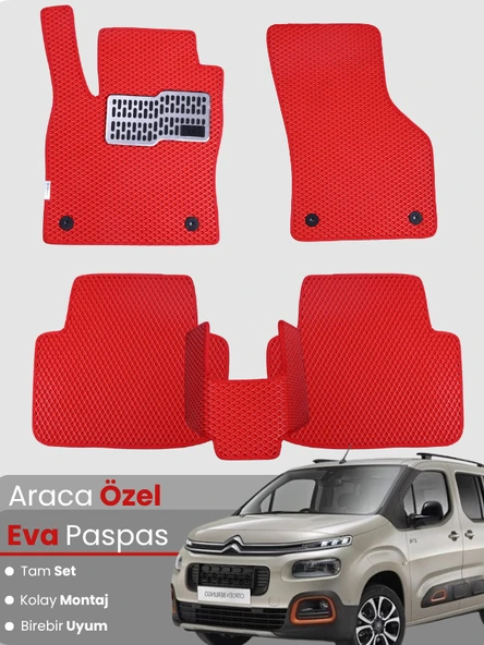 CİTROEN BERLİNGO (2018-2024) Uyumlu EVA Paspas Tam Set–Araca Özel,Su Geçirmez,Kolay Montaj ürün görseli 1