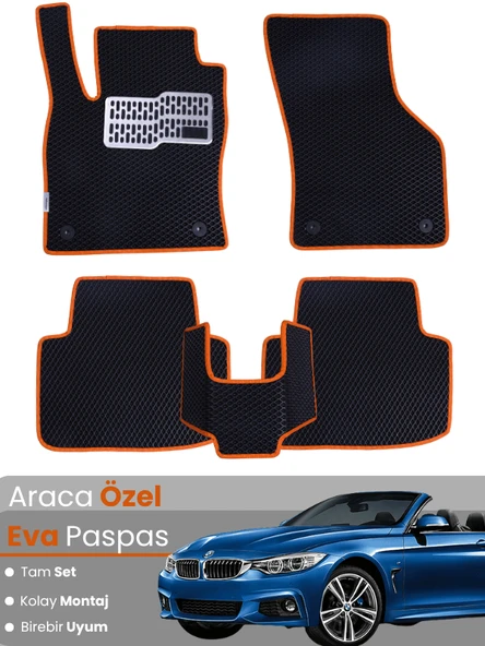 BMW 3 SERİSİ E93 CABRİO (2005-2013) Uyumlu EVA Paspas Tam Set–Araca Özel,Su Geçirmez ürün görseli 1