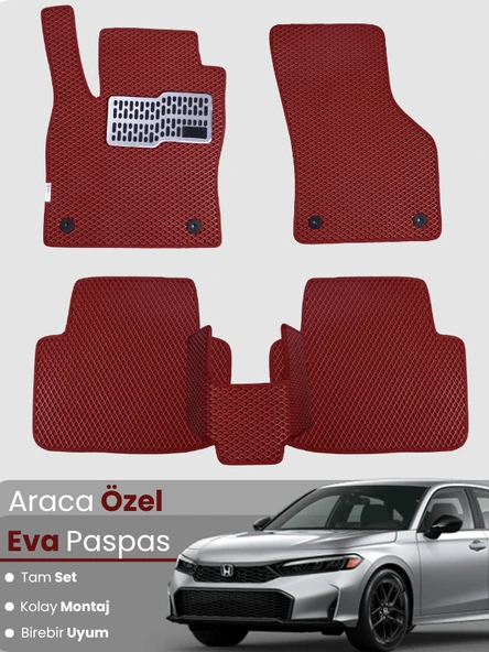 HONDA CİVİC FE (2022-2025) Uyumlu EVA Paspas Tam Set–Araca Özel,Su Geçirmez,Kolay Montaj ürün görseli 1