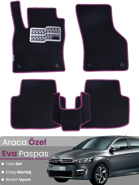 CİTROEN C-ELYSEE (2008-2024) Uyumlu EVA Paspas Tam Set–Araca Özel,Su Geçirmez,Kolay Montaj ürün görseli 1