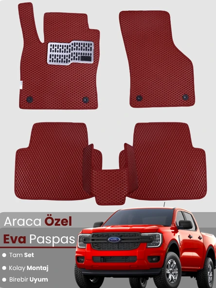 FORD RANGER (2022-2024) Uyumlu EVA Paspas Tam Set–Araca Özel,Su Geçirmez,Kolay Montaj ürün görseli 1