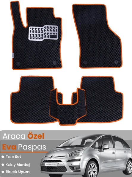 CİTROEN C4 PİCASSO (2006-2012) Uyumlu EVA Paspas Tam Set–Araca Özel,Su Geçirmez,Kolay Montaj ürün görseli 1