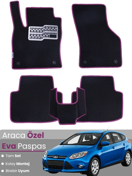 FORD-FOCUS 3 HATCHBACK (2011-2014) Uyumlu EVA Paspas Tam Set–Araca Özel,Su Geçirmez ürün görseli 1