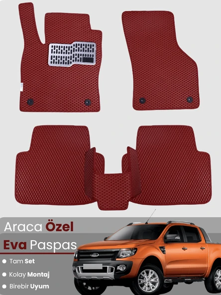 FORD RANGER (2012-2021) Uyumlu EVA Paspas Tam Set–Araca Özel,Su Geçirmez,Kolay Montaj ürün görseli 1