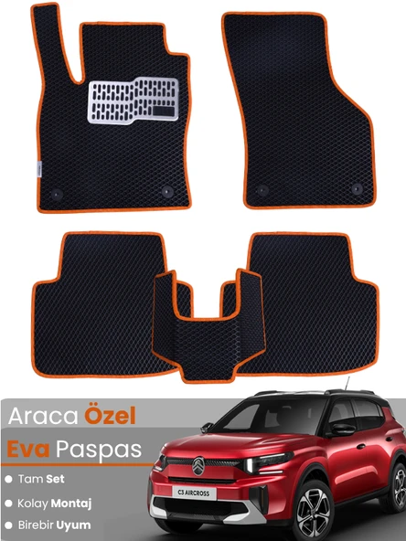 CİTROEN C3 AİRCROSS (2017-2025) Uyumlu EVA Paspas Tam Set–Araca Özel,Su Geçirmez,Kolay Montaj ürün görseli 1