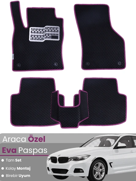 BMW 3 SERİSİ F34 GRAN TURİSMO (2012-2019) Uyumlu EVA Paspas Tam Set–Araca Özel,Su Geçirmez ürün görseli 1