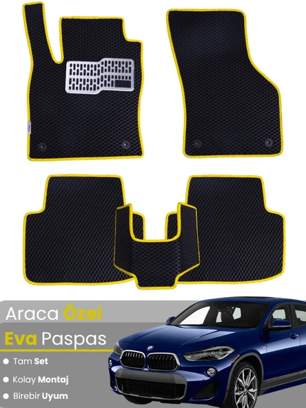 BMW X2 F39 (2017-2023) Uyumlu EVA Paspas Tam Set–Araca Özel,Su Geçirmez,Hızlı ve Kolay Montaj ürün görseli 1