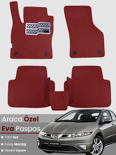 HONDA CİVİC-FK/FN HATCHBACK 5 KAPI (2006-2012) Uyumlu EVA Paspas Tam Set–Araca Özel ürün görseli 1