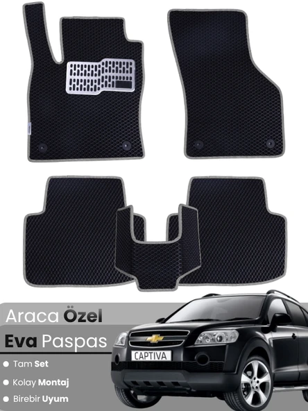 CHEVROLET CAPTİVA (2006-2011) Uyumlu EVA Paspas Tam Set–Araca Özel,Su Geçirmez,Kolay Montaj ürün görseli 1