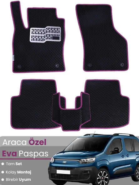 FİAT DOBLO (2022-2025) Uyumlu EVA Paspas Tam Set–Araca Özel,Su Geçirmez,Kolay Montaj ürün görseli 1