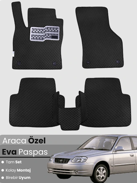 HYUNDAİ ACCENT ADMİRE (1999-2005) Uyumlu EVA Paspas Tam Set–Araca Özel,Kolay Montaj ürün görseli 1