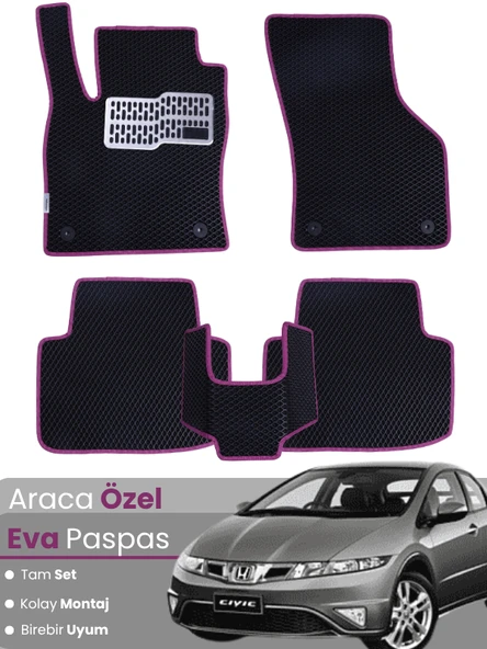 HONDA CİVİC EURO HATCHBACK (2003-2005) Uyumlu EVA Paspas Tam Set–Araca Özel Tasarım ürün görseli 1