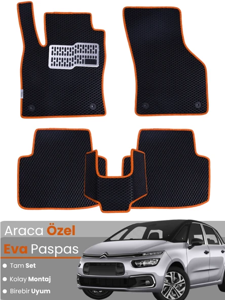 CİTROEN C4 PİCASSO (2013-2022) Uyumlu EVA Paspas Tam Set–Araca Özel,Su Geçirmez,Kolay Montaj ürün görseli 1