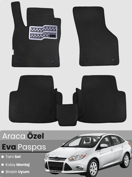 FORD FOCUS 3 (2011-2014) Uyumlu EVA Paspas Tam Set–Araca Özel,Su Geçirmez,Kolay Montaj ürün görseli 1