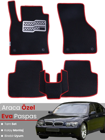 BMW 7 SERİSİ E66 LONG (2003-2009) Uyumlu EVA Paspas Tam Set–Araca Özel,Su Geçirmez ürün görseli 1