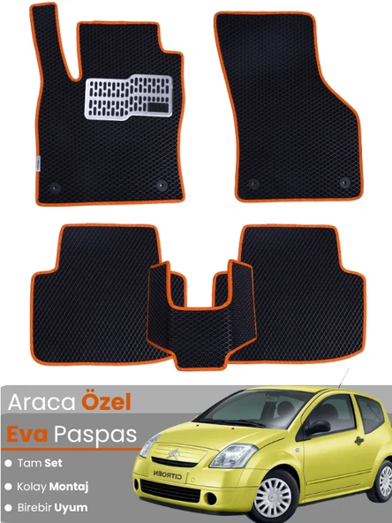 CİTROEN C2 (2002-2009) Uyumlu EVA Paspas Tam Set–Araca Özel,Su Geçirmez,Hızlı ve Kolay Montaj ürün görseli 1