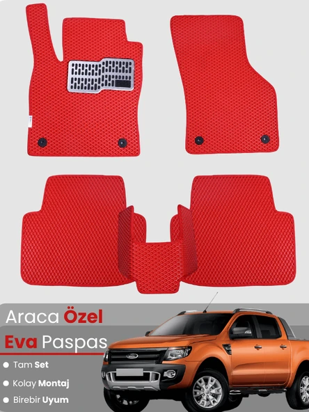 FORD RANGER (2012-2021) Uyumlu EVA Paspas Tam Set–Araca Özel,Su Geçirmez,Kolay Montaj ürün görseli 1