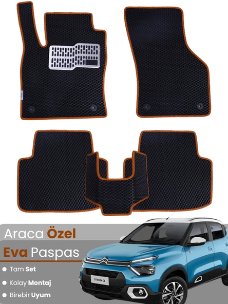 CİTROEN C3 (2017-2025) Uyumlu EVA Paspas Tam Set–Araca Özel,Su Geçirmez,Hızlı ve Kolay Montaj ürün görseli 1