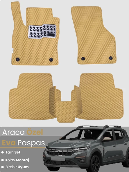 DACİA SANDERO STEPWAY (2020-2025) Uyumlu EVA Paspas Tam Set–Araca Özel,Su Geçirmez,Kolay Montaj ürün görseli 1
