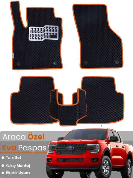 FORD RANGER (2022-2024) Uyumlu EVA Paspas Tam Set–Araca Özel,Su Geçirmez,Kolay Montaj ürün görseli 1