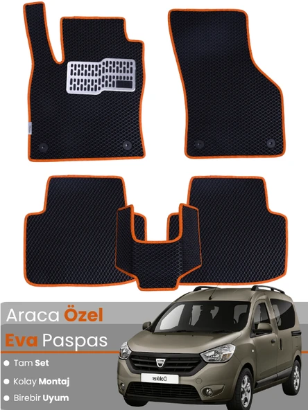 DACİA DOKKER (2012-2023) Uyumlu EVA Paspas Tam Set–Araca Özel,Su Geçirmez,Kolay Montaj ürün görseli 1