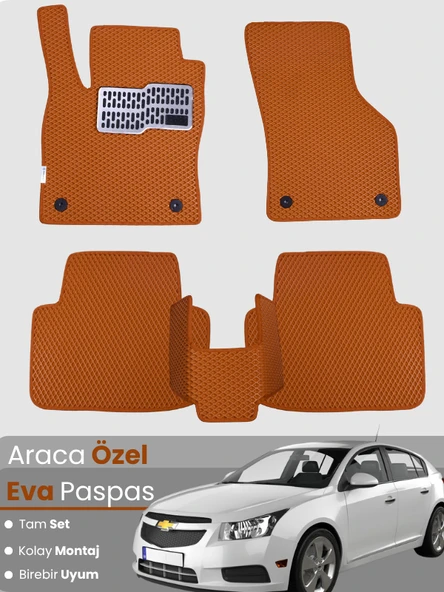 CHEVROLET CRUZE HATCHBACK (2008-2014) Uyumlu EVA Paspas Tam Set–Araca Özel,Su Geçirmez ürün görseli 1